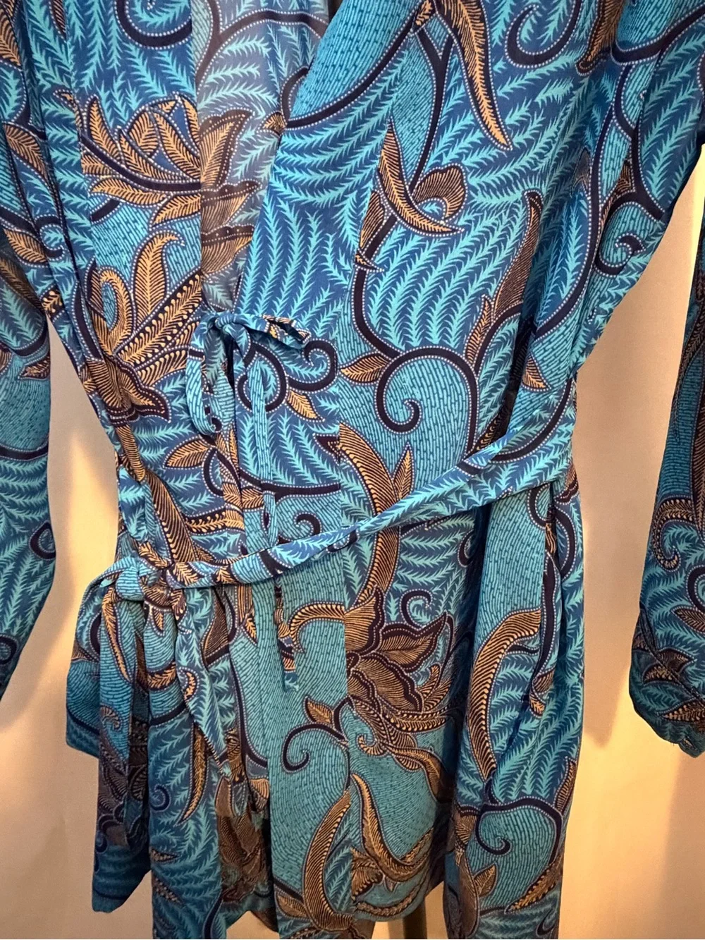 Victoria's Secret Teal and Navy Printed Blouse